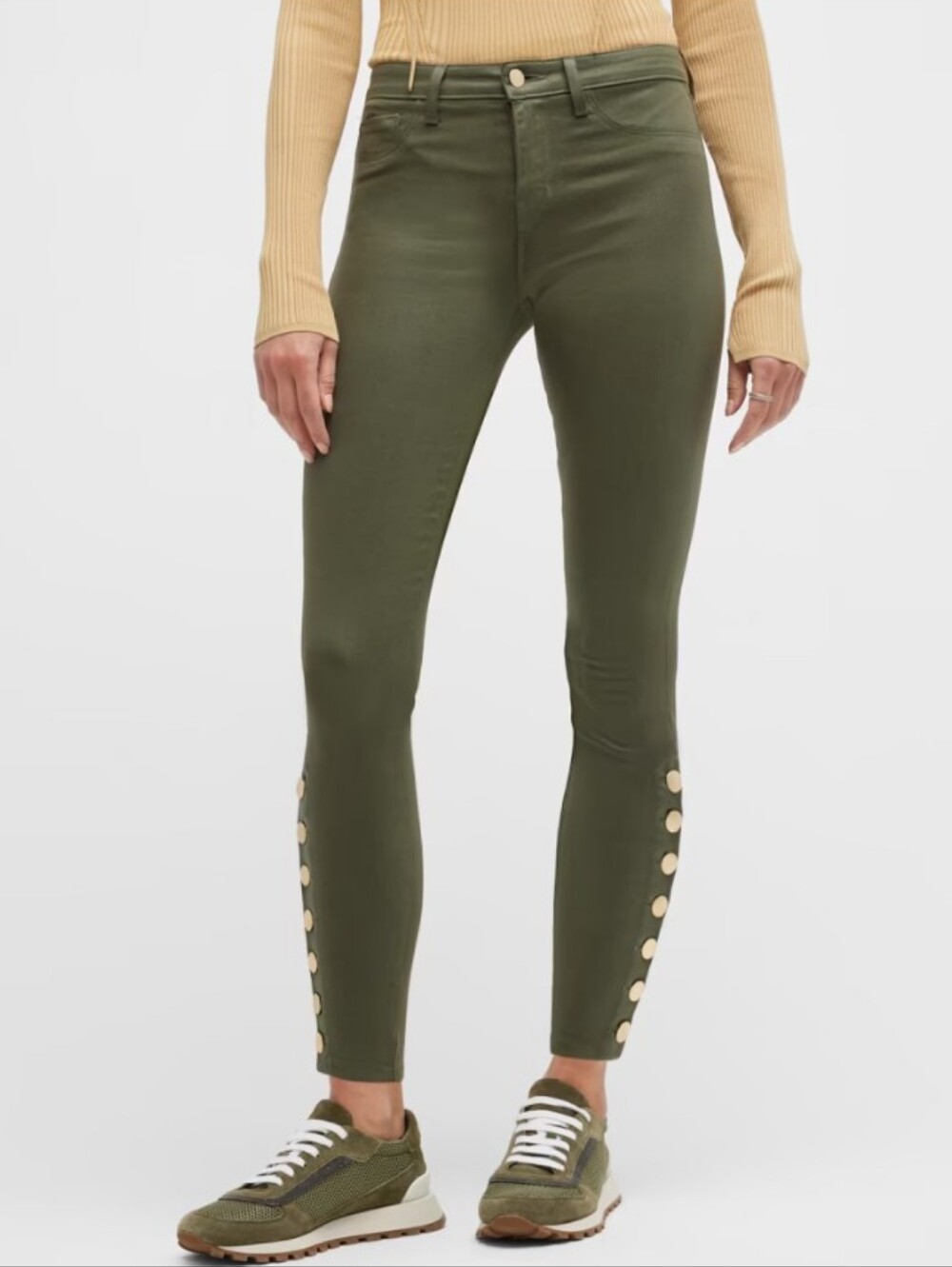 L'AGENCE Piper Skinny High Rise In Military Green Stretchy Pants Women's Size 30